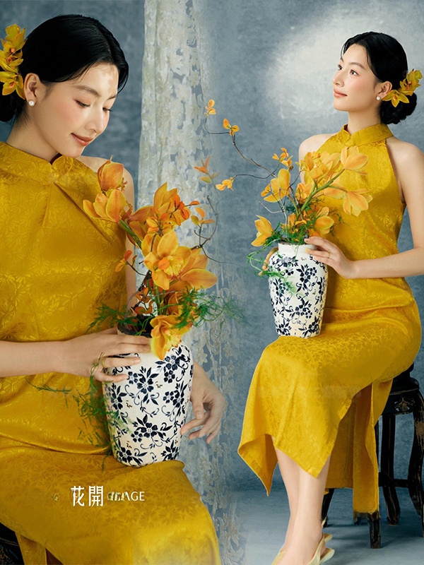 Ethnic Fashion Studio - Yellow Photography Costume Chinese Style Studio