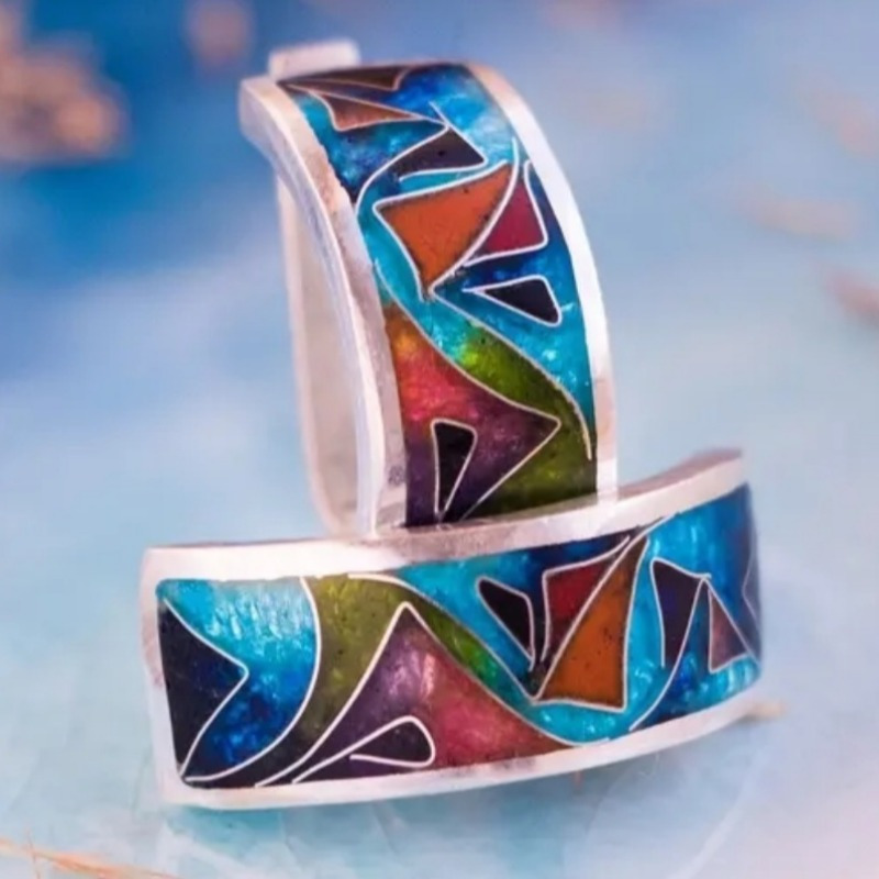 Ethnic Silver Color Enamel Hoo - огляд і ціна Ethnic Fashion Wear For Women