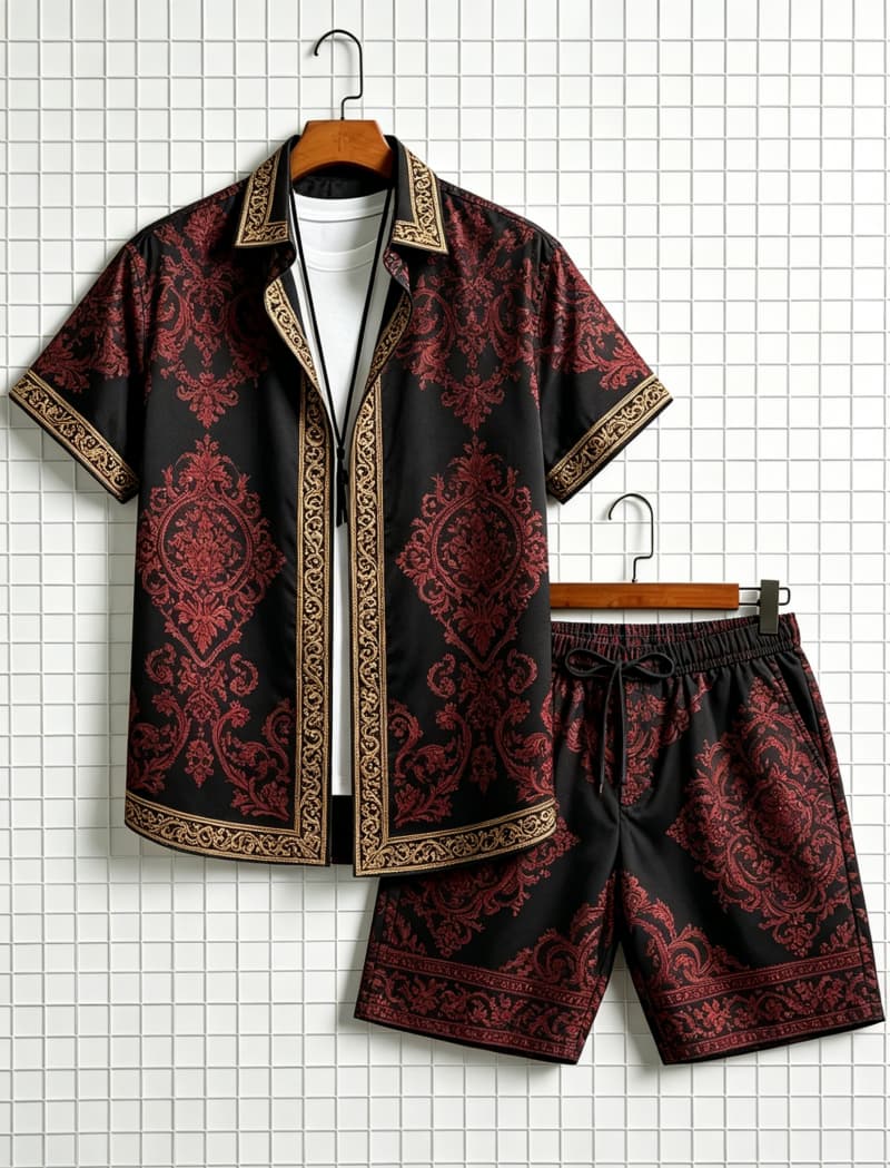 Men's ethnic border printed sh - огляд і ціна Ethnic Fashion Clothing