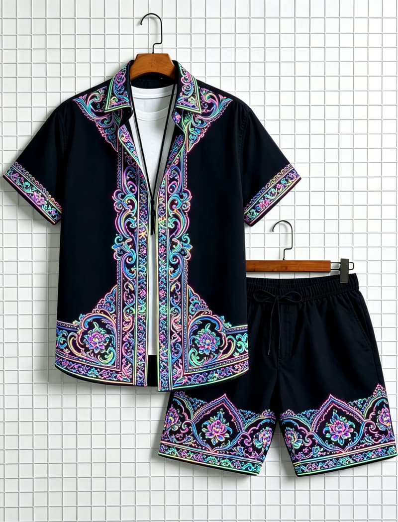Men's ethnic border printed sh - огляд і ціна Ethnic Fashion Clothing